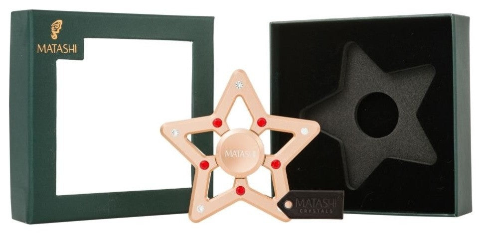 Rose Gold Plated Hanging Christmas Tree Star Spinner Ornament