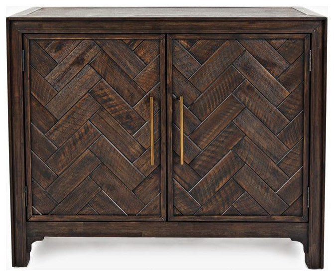Gramercy Mid-Century Modern Chevron Two Door Accent Chest