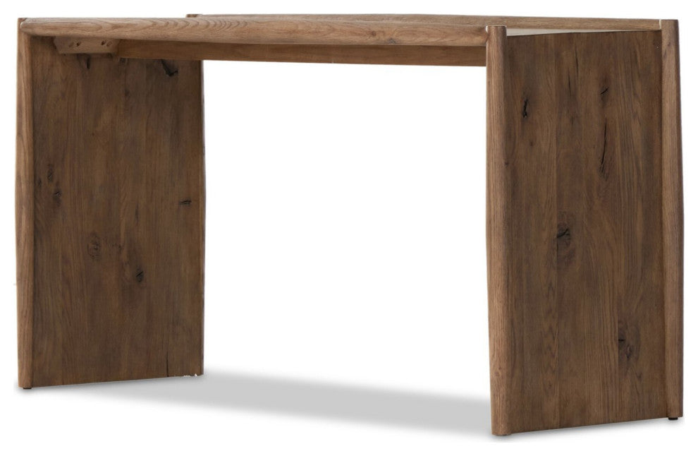 Glenview Console Table Weathered Oak, Weathered Oak Veneer