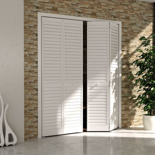 Plantation Louver/Louver Bifold, White, 24"x80"x1"