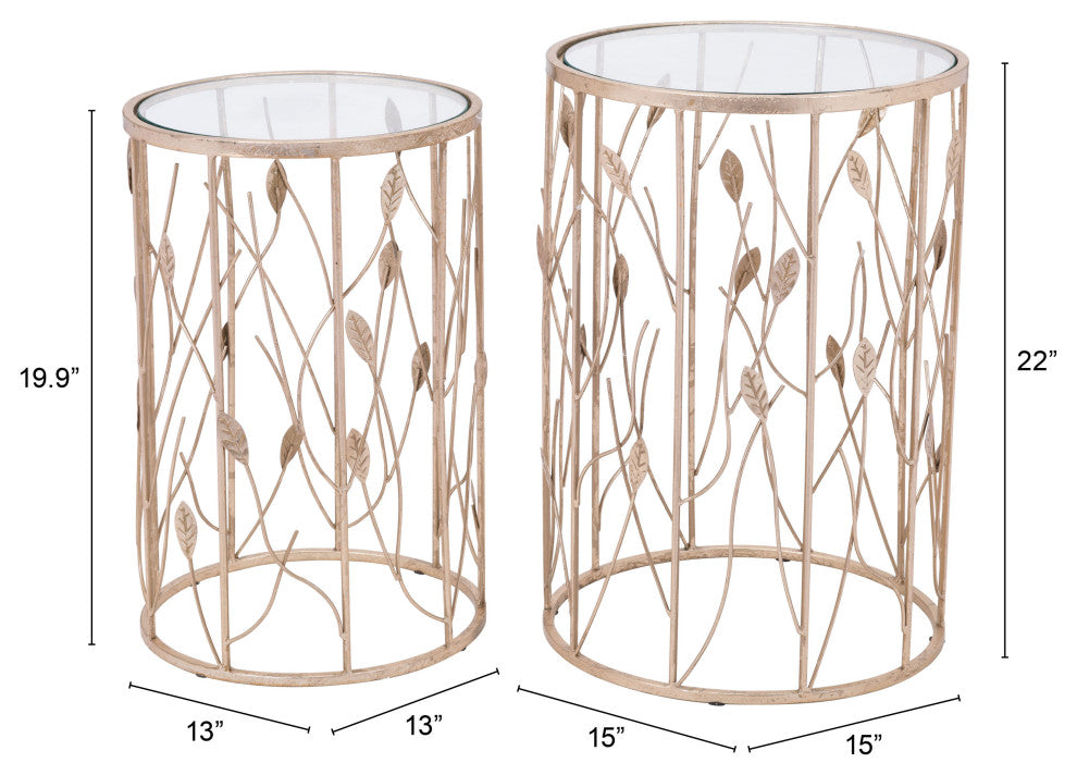 Sofa Side Table, Round, Glass, Steel Metal, Gold, Clear, Lounge Hospitality