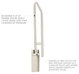 30" Swing-Up Bathroom Handicap Grab Bar, Satin Stainless