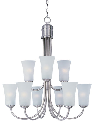 Maxim 10046 Logan 9 Light 2 Tier Chandelier - Satin Nickel