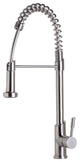 Solid Stainless Steel Spring Kitchen Faucet with Pull Down Shower Spray