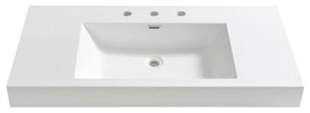 Fresca FVS8010 Mezzo 39" Acrylic Vanity Top - White