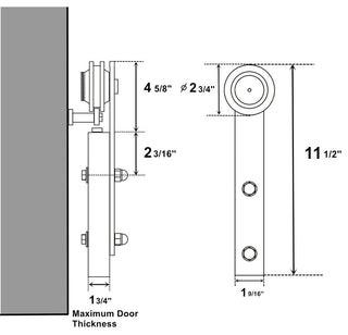 Sliding Barn Door Hardware for Double Door, Straight Design, 16'