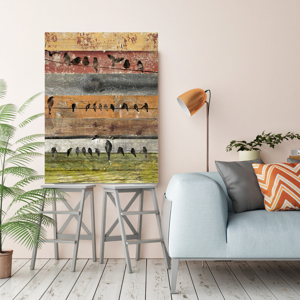 "Birds on Wood I" Gallery-Wrapped Canvas Wall Art, 16"x20"