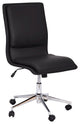 Madigan Mid-Back Armless Swivel Office Chair With Adjustable Metal Base, Black