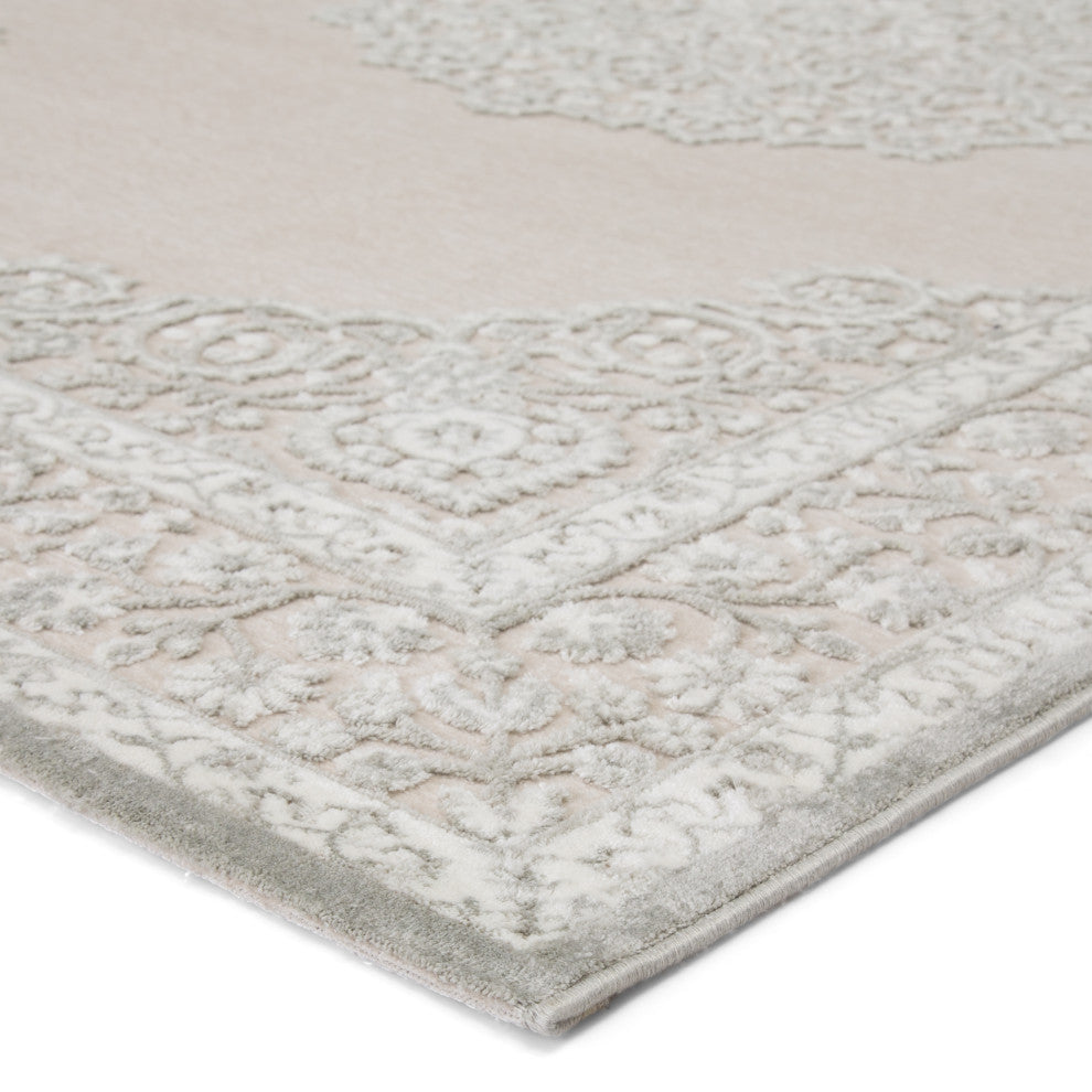 Jaipur Living Malo Medallion Gray/White Area Rug, 5'x7'6"