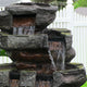 Sunnydaze Outdoor Electric Tiered Stone Waterfall With LED Lights, 23"