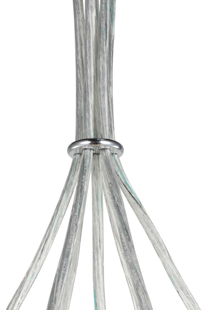 Woodbridge Lighting Alicia Tight Pendant Cluster, Chrome, 7l - 32"d, Opal & Led