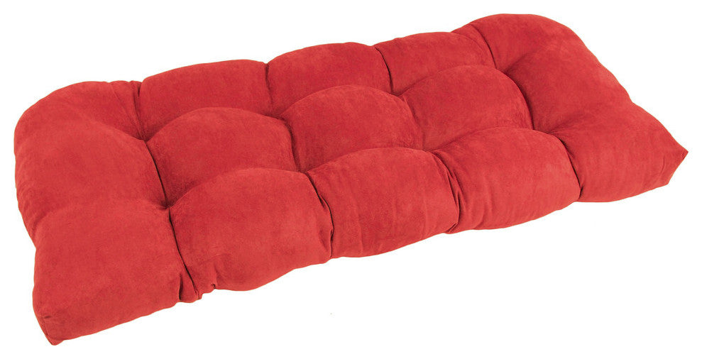 42"x19" U-Shaped Micro Suede Polyester Settee/Bench Cushion-Cardinal Red