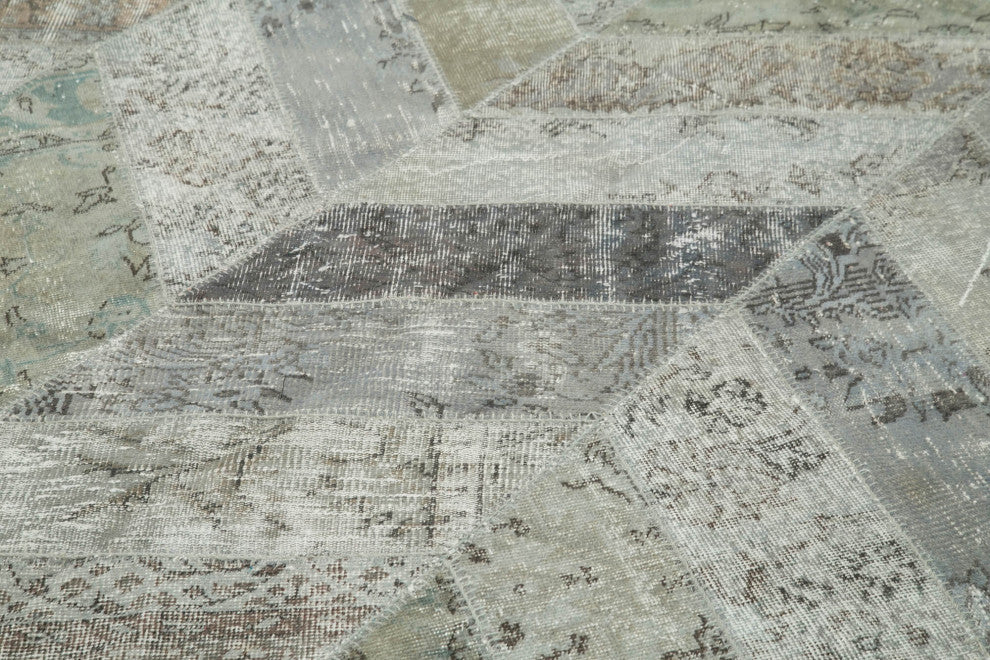 Rug N Carpet - Hand-Knotted Turkish 8' 0" x 10' 1" Unique Patchwork Area Rug