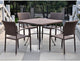 International Caravan Barcelona 5 Piece Patio Dining Set in Brown