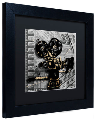 'Movie Camera' Matted Framed Canvas Art by Roderick Stevens