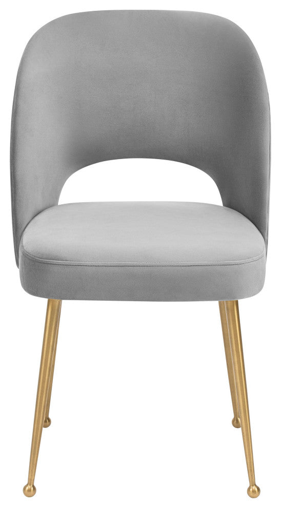 Swell Light Grey Velvet Chair - Grey