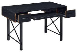 2 Drawers Computer Desk, Black Finish