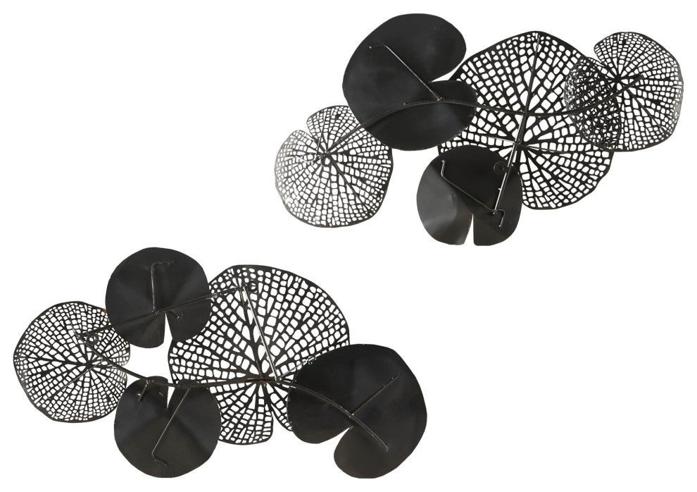 Madison Park Lenzie Multi-colored Lily Pad Leaves 2-piece Metal Wall Decor Set