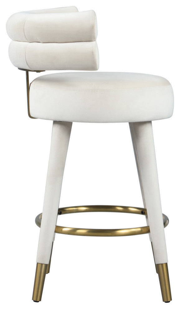Fitzroy Velvet Upholstered Counter Height Stool (Set of 2)