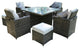 9-Piece Clear and Gray Glass Dining Set