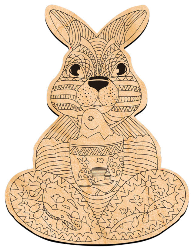 Bunny Coloring Decor Diy Artsy Birch Wood