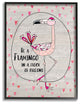 Stupell Ind. Be A Flamingo Cartoon Framed Giclee Art, 16x20