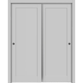 Sliding Closet Bypass Doors 84 x 84 | Quadro 4111 Matte Grey