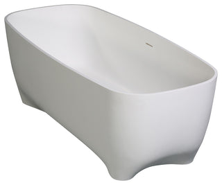 67" White Matte Solid Surface Resin Bathtub