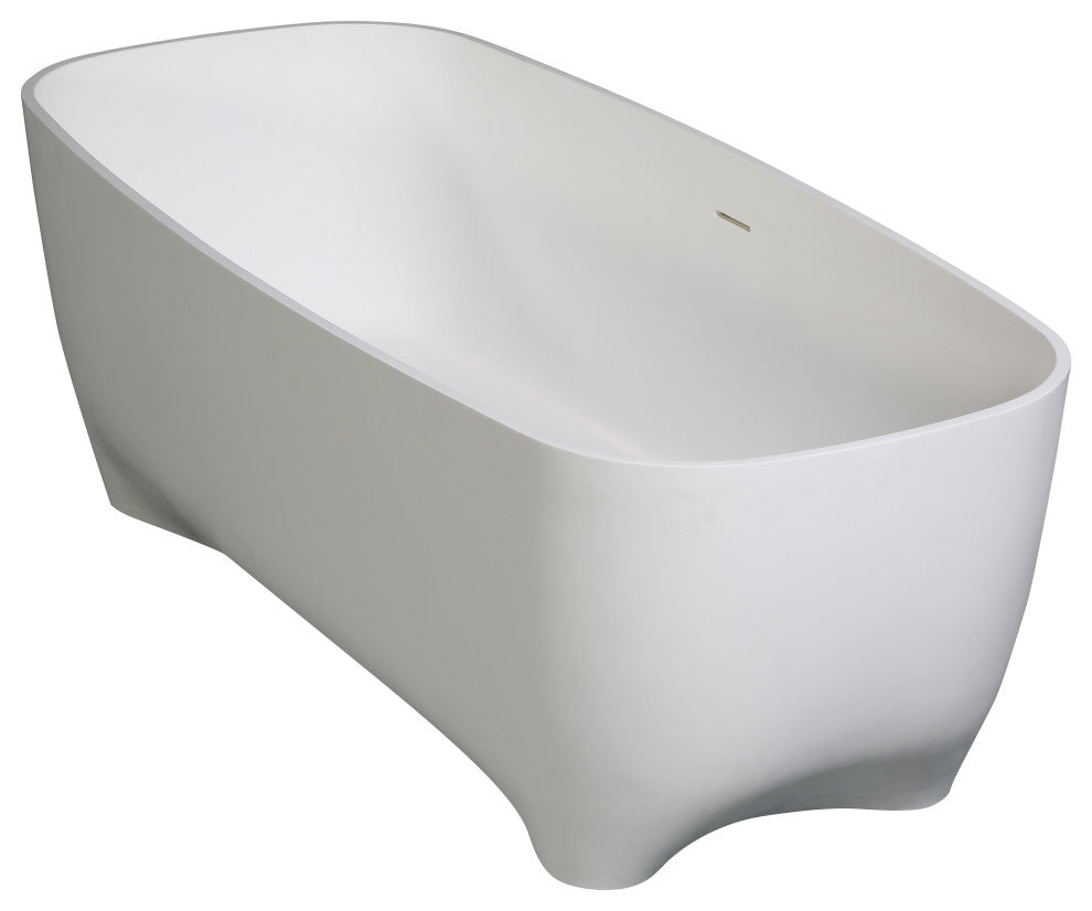 67" White Matte Solid Surface Resin Bathtub