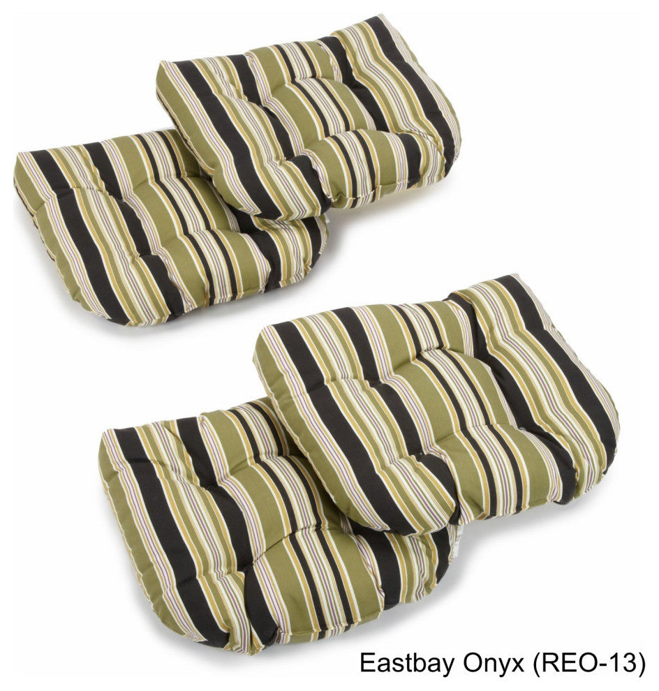 19" U-Shaped Outdoor Tufted Chair Cushions, Set of 4, Capri