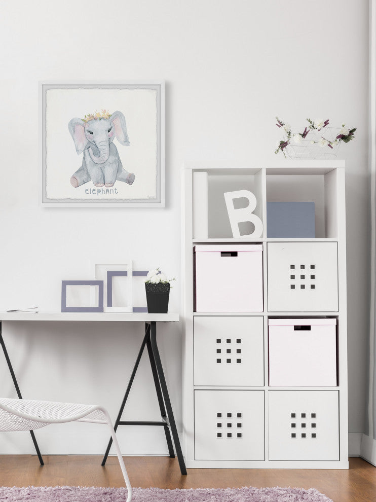 "The Elephant Squat" Framed Painting Print, 32x32