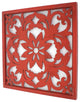 1" x 24" x 24" Red Vintage Floral Wall Plaque