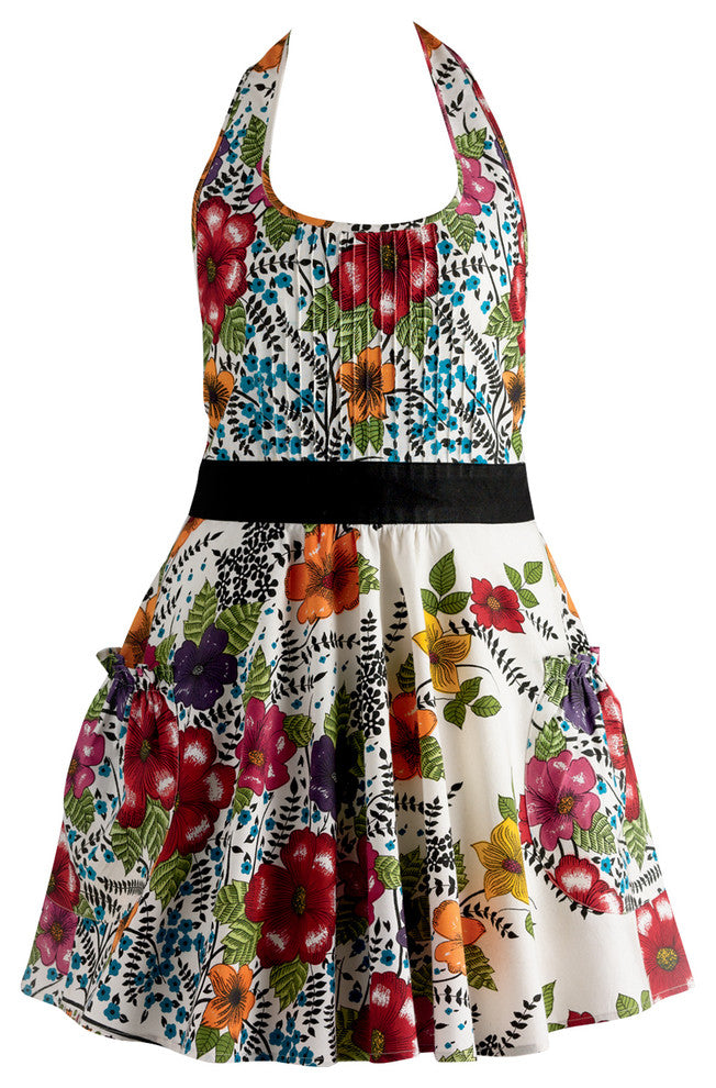 India Flower Vintage Apron