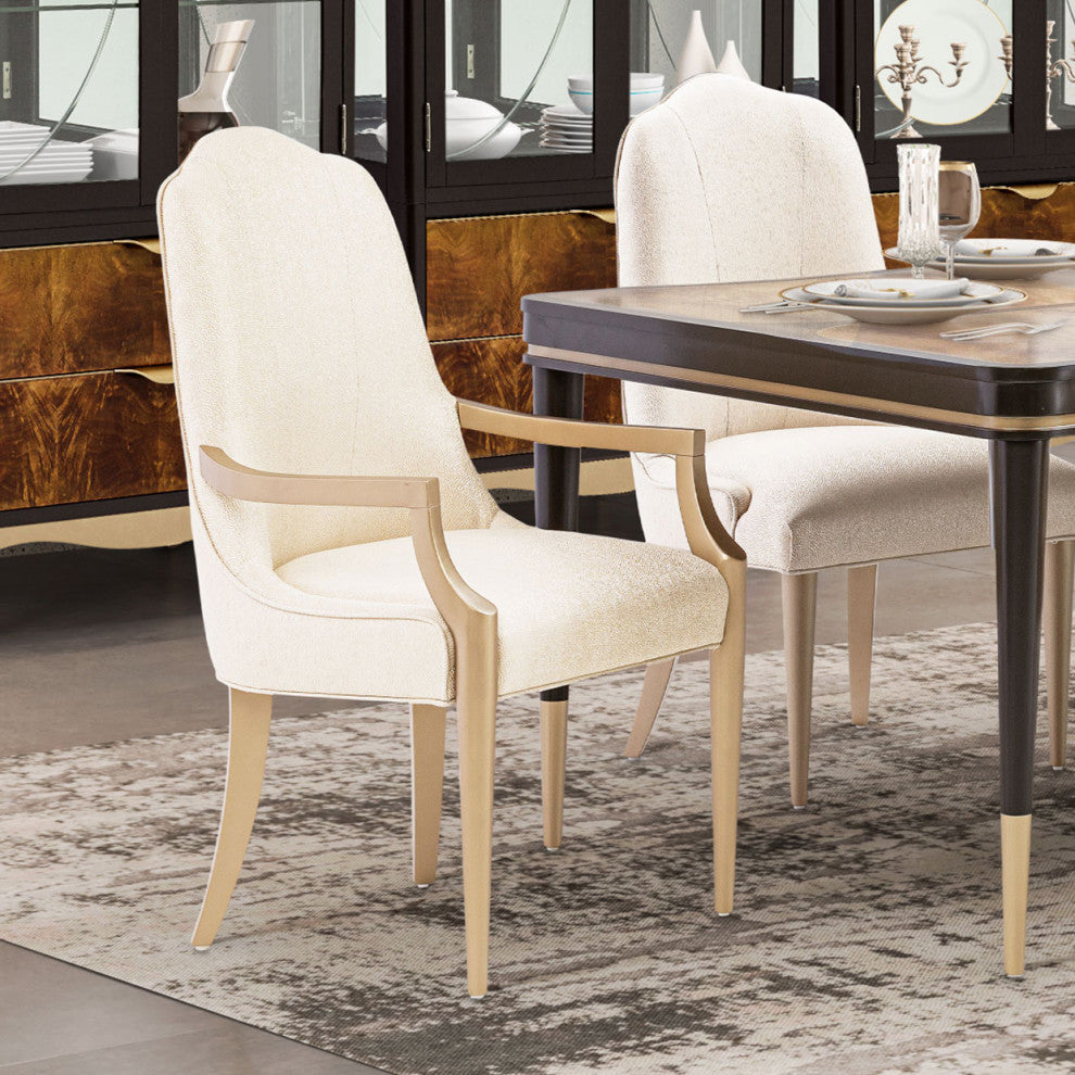 Malibu Crest Dining Arm Chair, Set of 2 - Burnished Gold