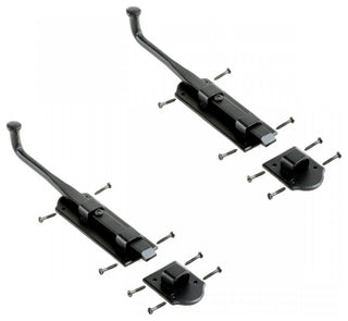 Slide Bolts Black Wrought Iron Tower Style Set of 2