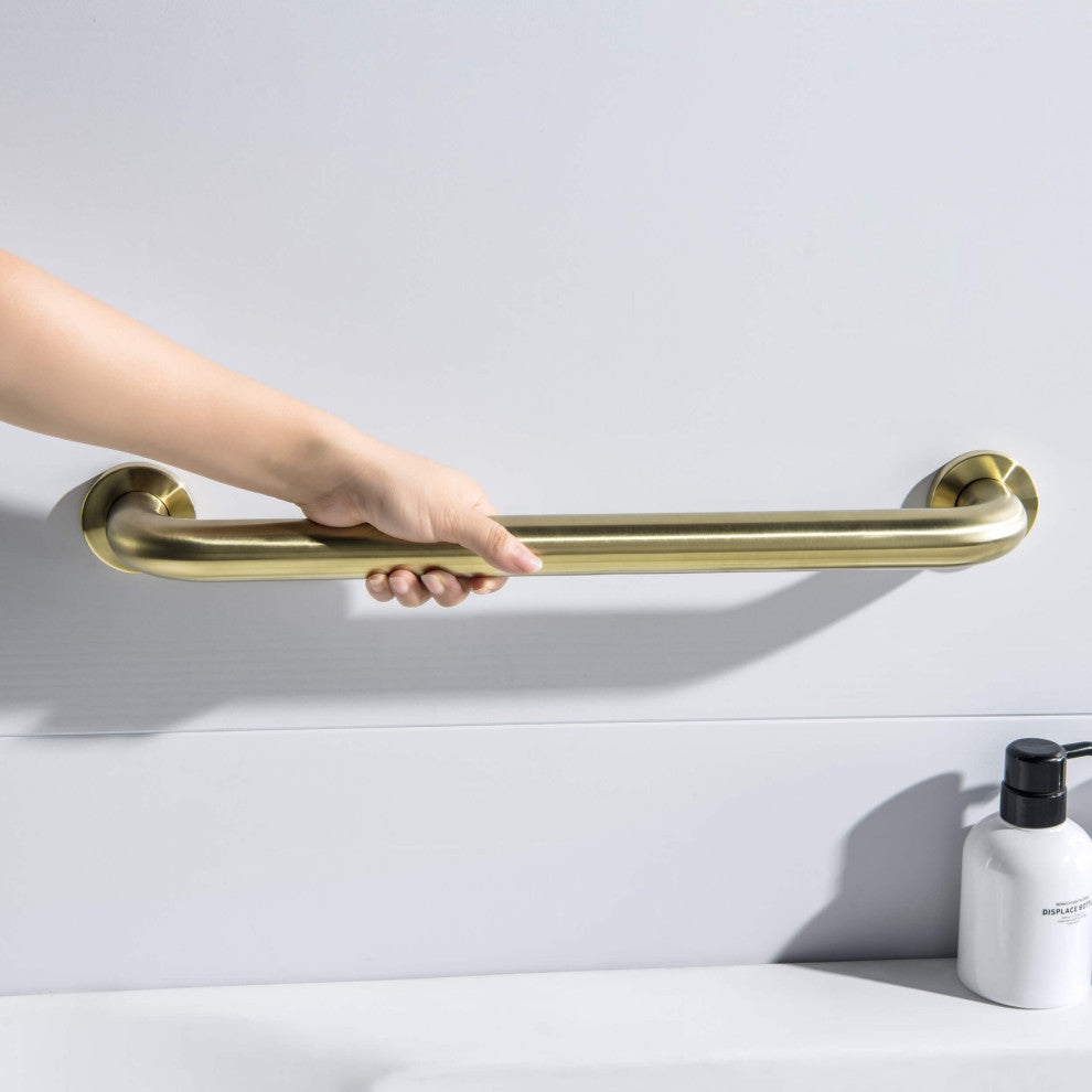 18" Stainless Steel Bathroom Safety Grab Bar, Brushed Gold