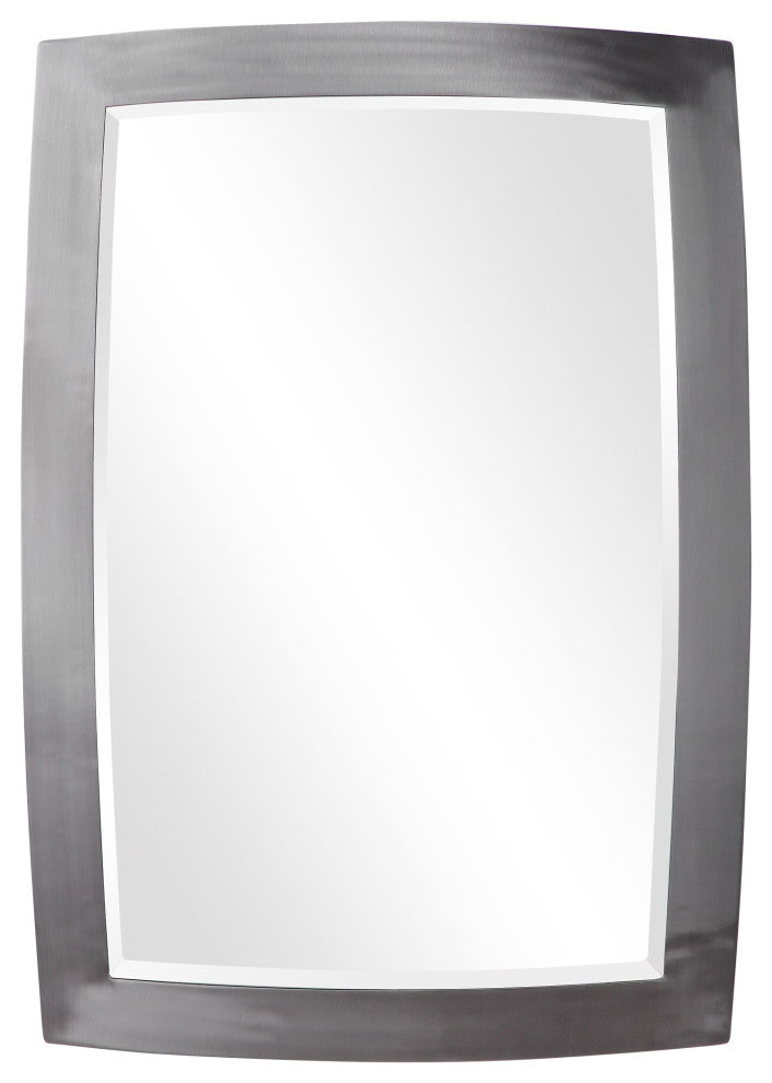 Uttermost Haskill Iron Glass and MDF Wood Mirror in Brushed Nickel