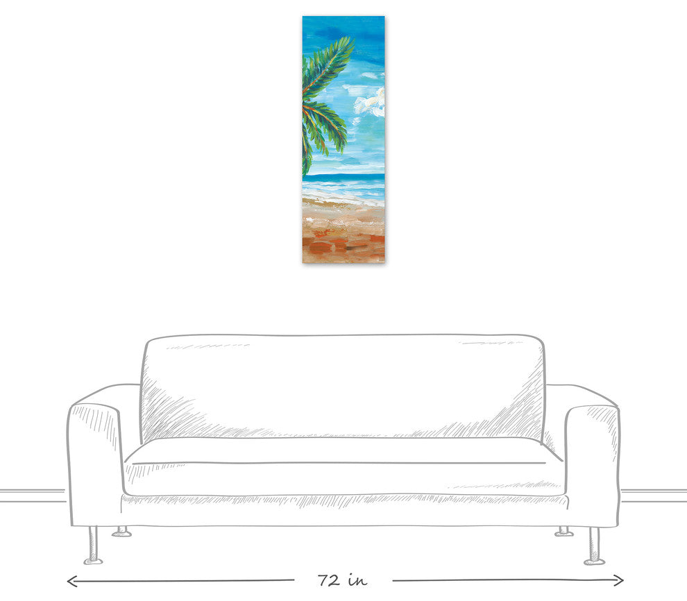 Beach Scene  12x36 Canvas Wall Art