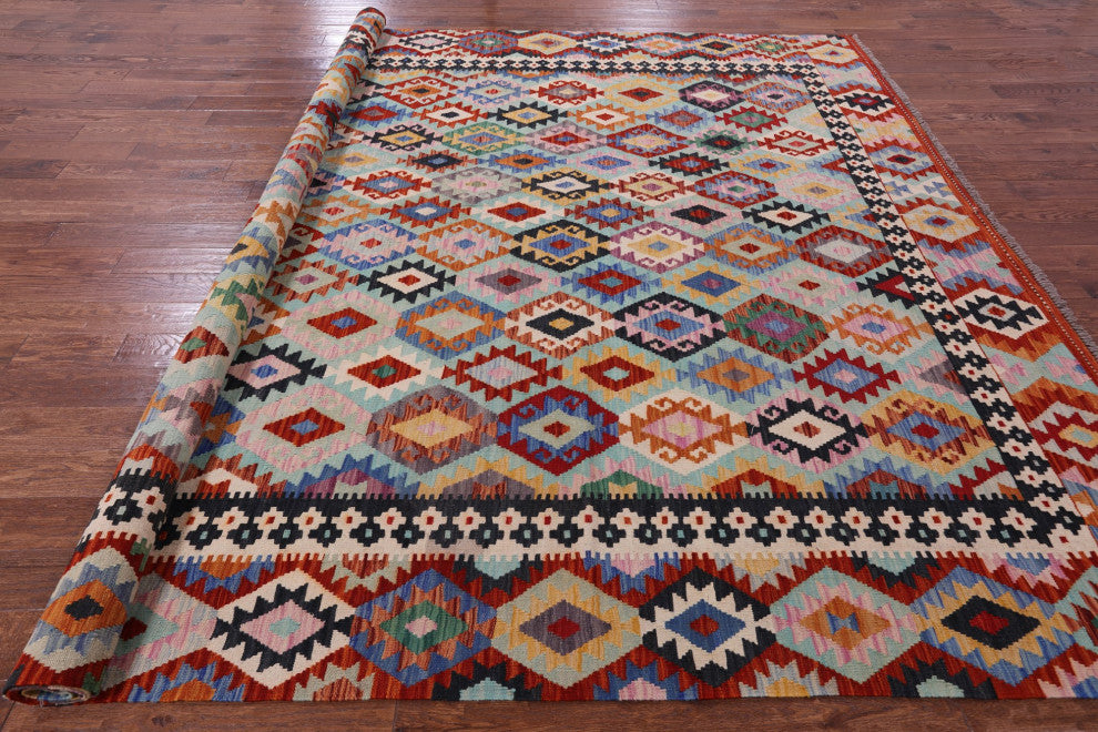 10' 0" X 13' 1" Kilim Flat Weave Wool On Wool Rug - Q12537
