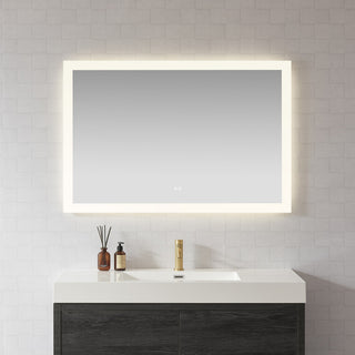 Beijing Rectangular Frameless LED Wall Bath Vanity Mirror, Acrylic, 48"w X 32"h