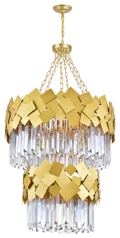 Panache 10 Light Down Chandelier With Medallion Gold Finish