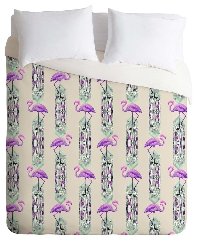 Deny Designs Iveta Abolina Pattern of Flamingo Duvet Cover - Lightweight