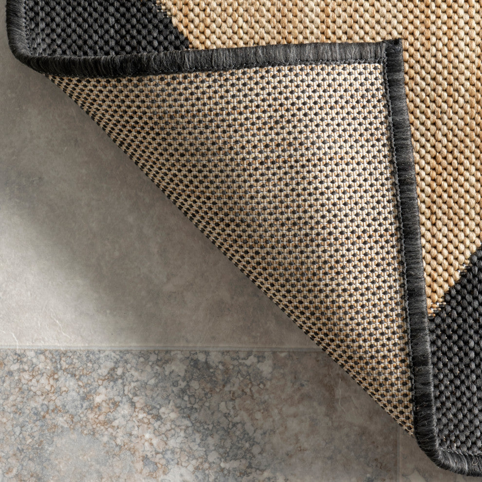 Nuloom Sabina Diamond Trellis Indoor/Outdoor Area Rug, Dark Grey 5'x8'