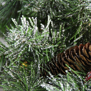 7.5'x48" Pre-Lit Glittered Mixed Pine Christmas Tree