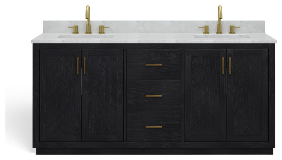 The Buchanan Bathroom Vanity, Oak, 72", Single Sink, Freestanding