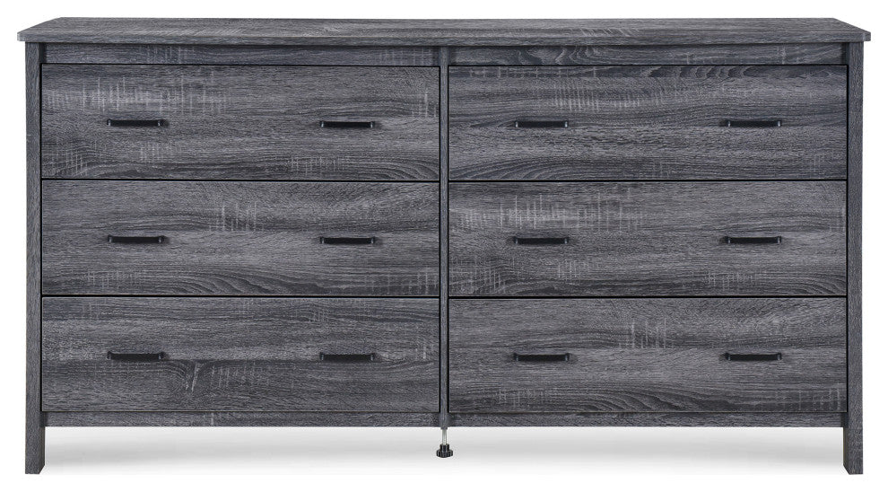 Titeca Contemporary 4 Piece Dresser and Nightstand Set, Sonoma Grey Oak
