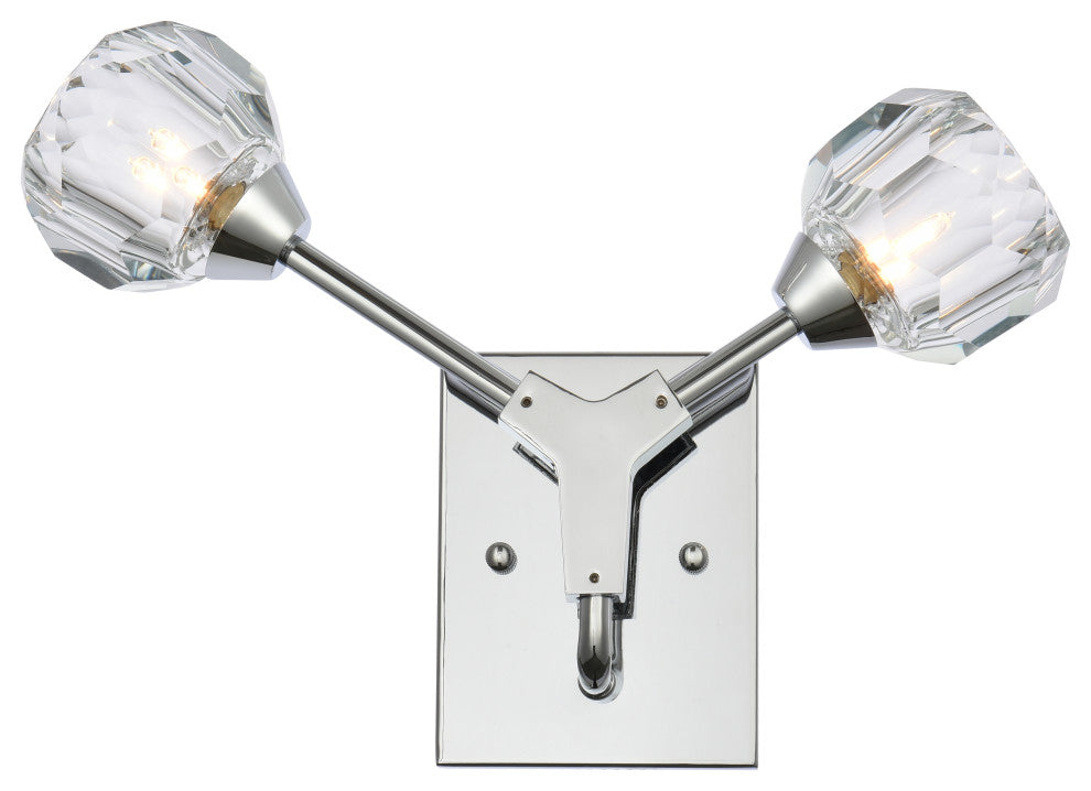 2 Light Wall Sconce, Chrome