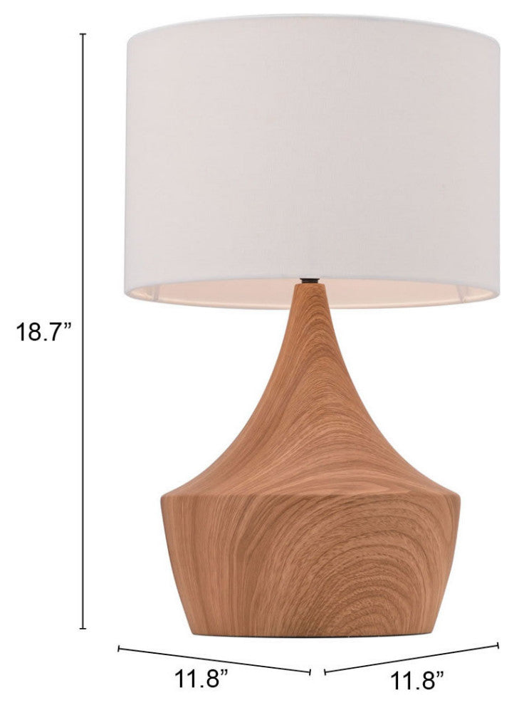 Table Lamp, Steel Metal, White, Brown, Kitchen Lounge Bistro Lobby Hospitality