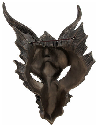 Metallic Bronze Finish Dragon Head Wall Mask Medieval Decor