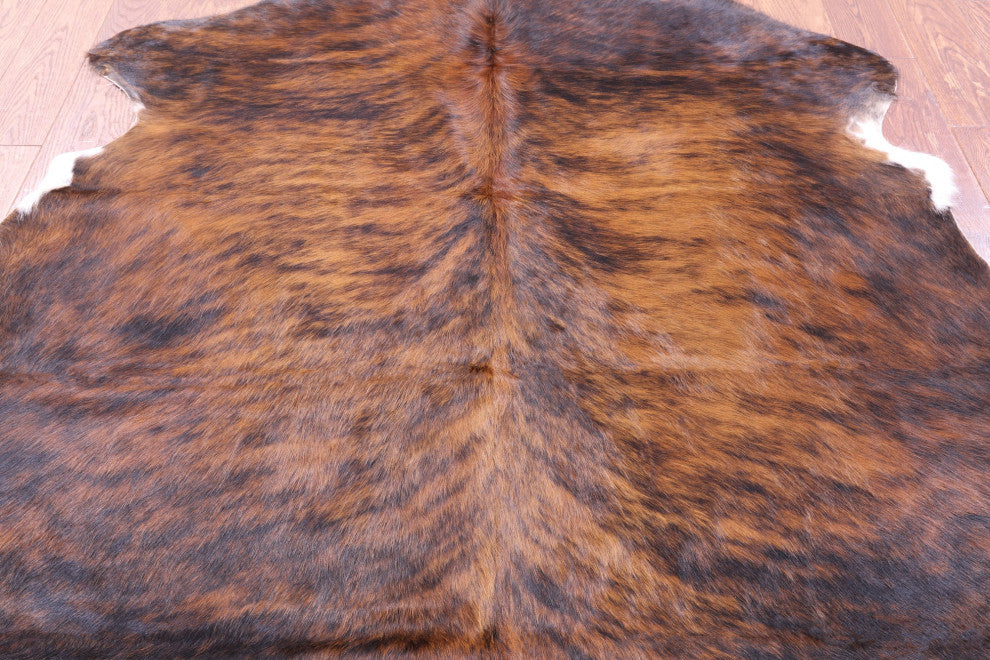 6' 6" X 6' 2" Organic Natural Hair-On Cowhide Area Rug C1885